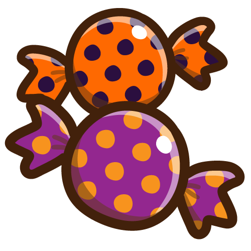 Halloween-style polka-dot candy set
