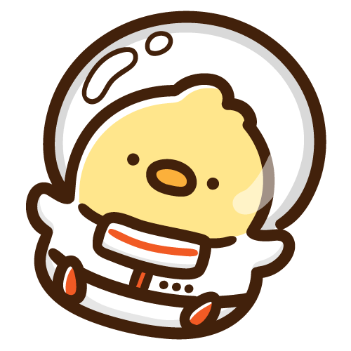 宇宙飛行士になったひよこ