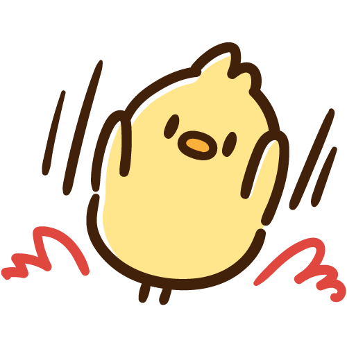 しゅたっ！と着地するひよこ