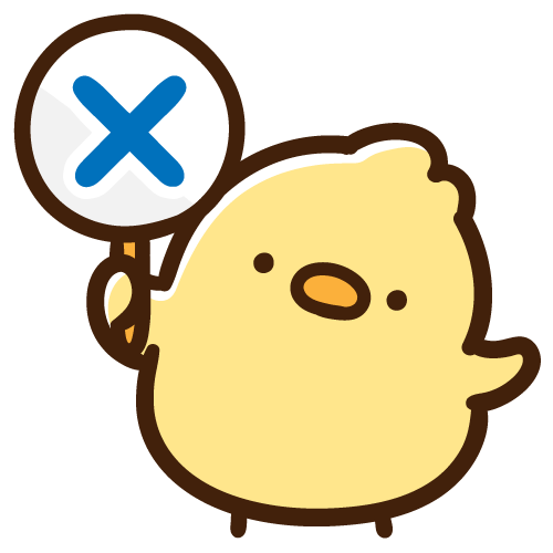 Illustration of a chick raising an X sign