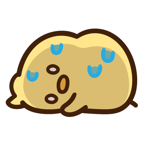 汗だくで限界を迎えるひよこ