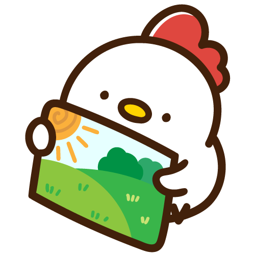 Mother hen showing a kamishibai