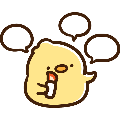 ロウソク片手にお話をするひよこ