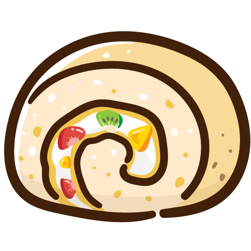 シンプルなフルーツロールケーキ
