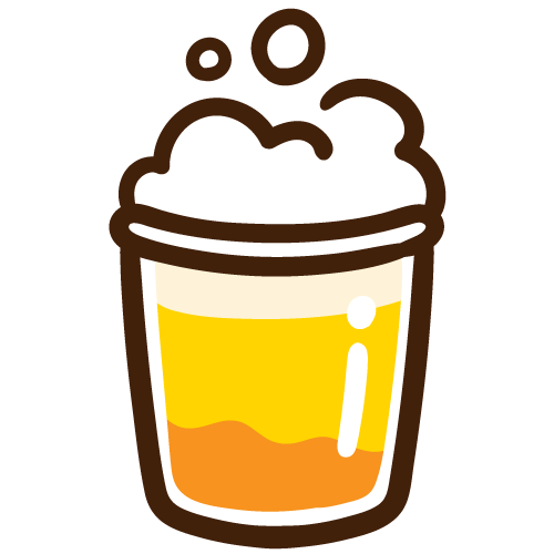 シンプルな透明なカップに入った生ビール