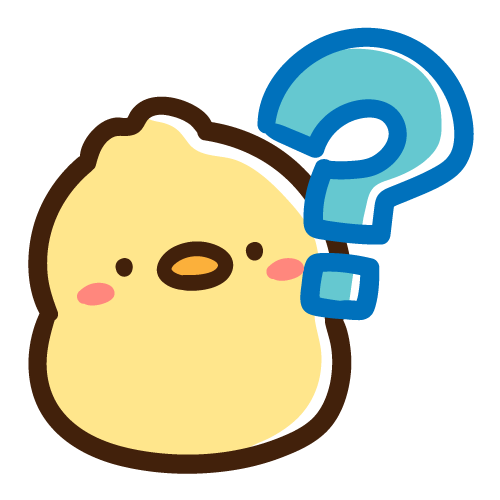 クエスチョンマークを浮かべるひよこ