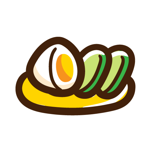 シンプルなおかず（ゆでたまごときゅうり）