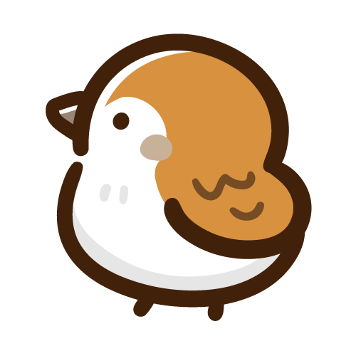 左側を向いているスズメ