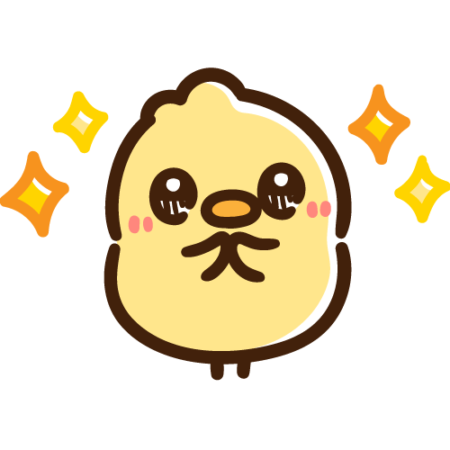 うるうるお目目でキラキラしているひよこ