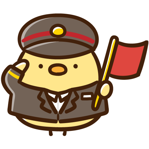 Station attendant chick saluting while holding a flag