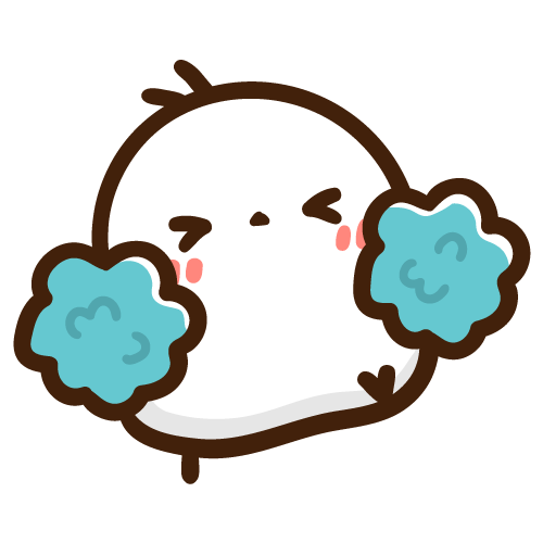 ポンポンを持って応援をするもちえなが