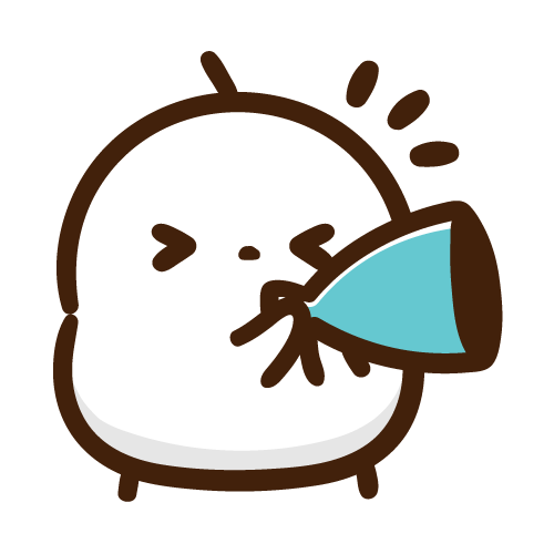 応援メガホンを持つもちえなが