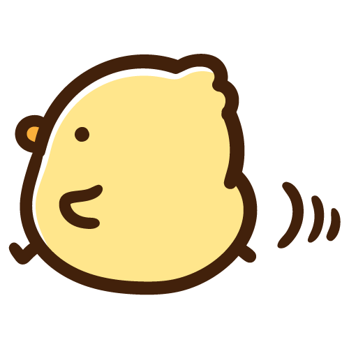 左側に向かって歩くひよこ