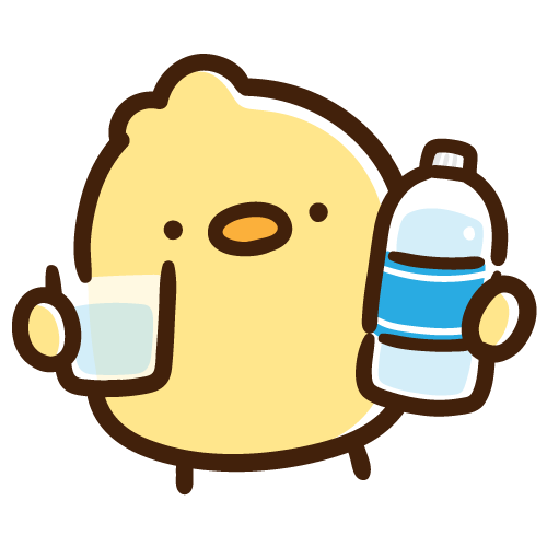 水分補給をしっかりするひよこ