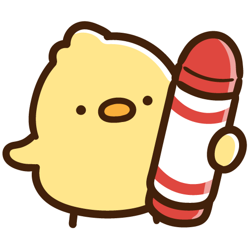Chick holding a crayon
