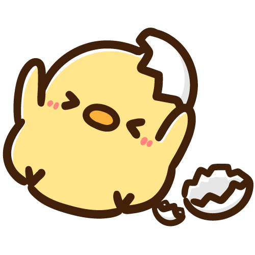 たまごの殻から飛び出るひよこ