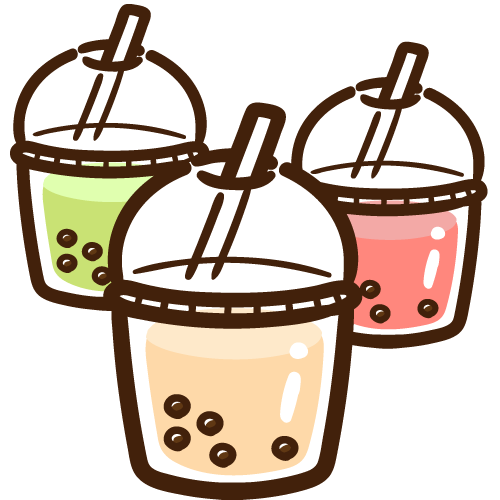 シンプルなタピオカドリンクセット