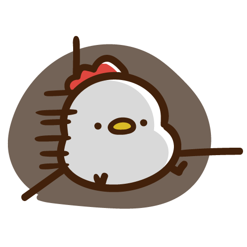 壁にもたれかかって絶望するにわとりママ