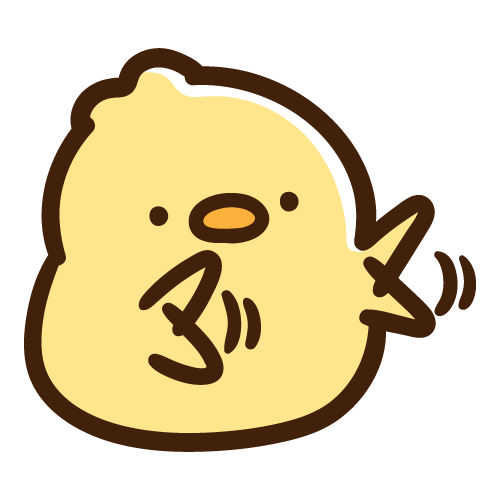 手をぱたぱたさせておいでおいでするひよこ