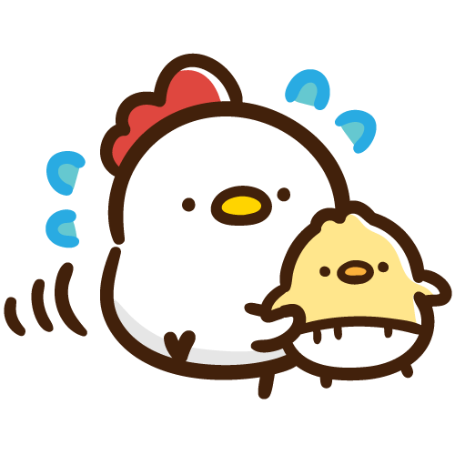 慌てて赤ちゃんひよこを運ぶにわとりママ