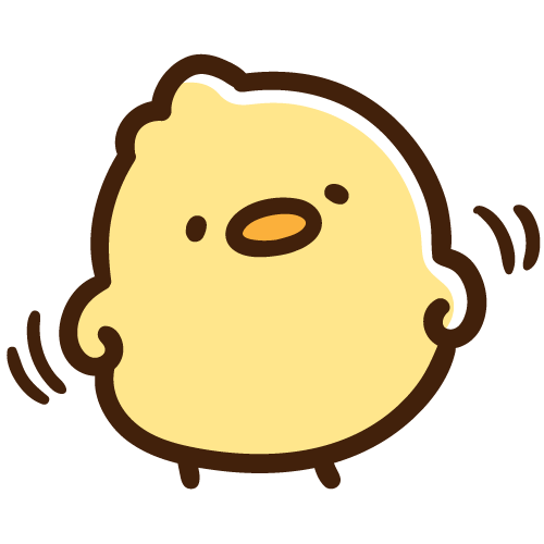 るんるんで小躍りするひよこ