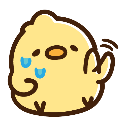 暑くて手でぱたぱた風を送るひよこ