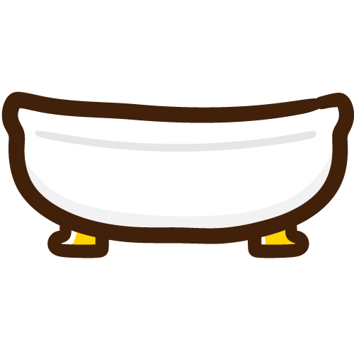 シンプルなバスタブ