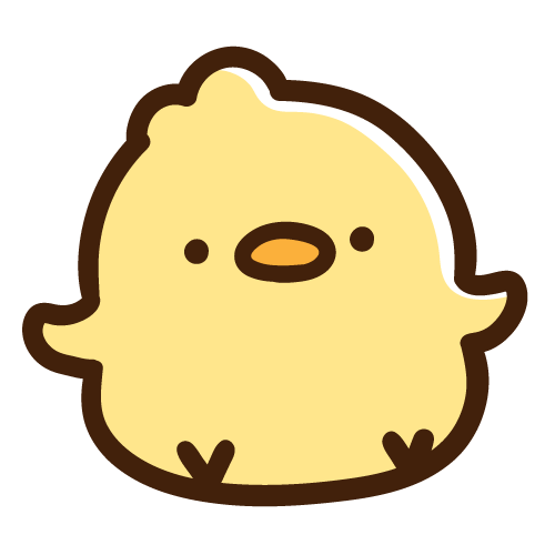 座って両手を広げるひよこ