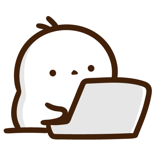 ノートパソコンを開くもちえなが