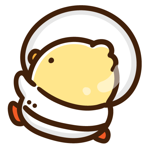 宇宙で思うように歩けないひよこ