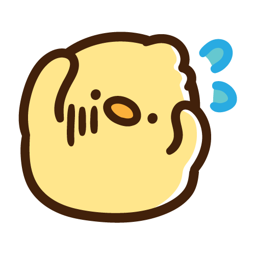 困ったなーと頭を抱えるひよこ