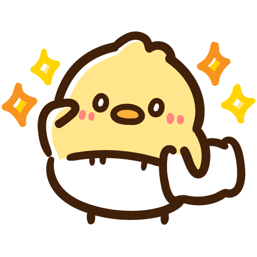 枕を持って「寝てきます！」のポーズをする赤ちゃんひよこ
