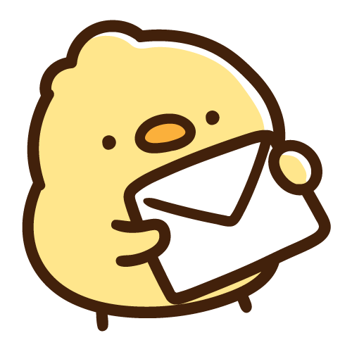 お手紙を持つひよこ