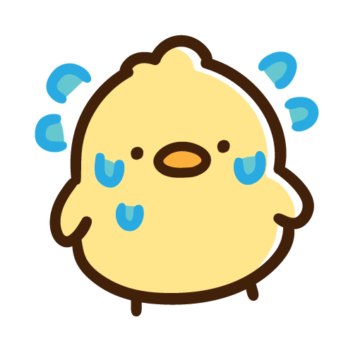 汗が止まらないひよこ