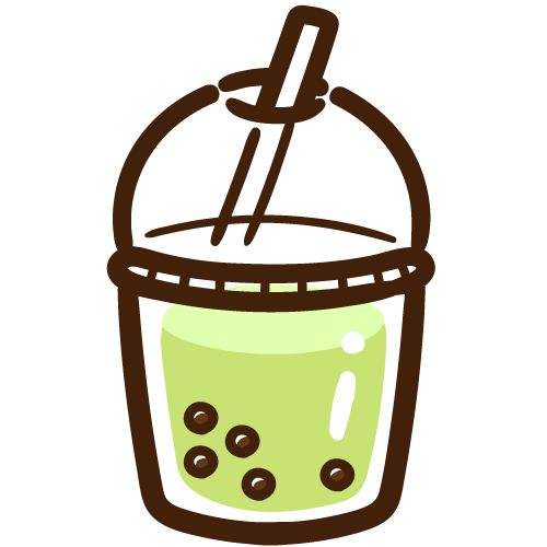 シンプルなタピオカドリンク（グリーンティーラテ）