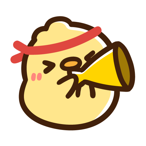 メガホンを使って応援するひよこ