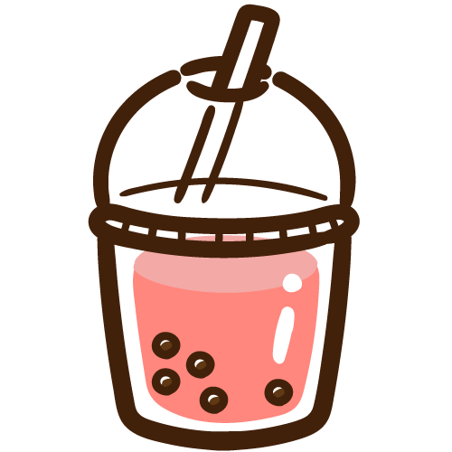 シンプルなタピオカドリンク（ストロベリーラテ）