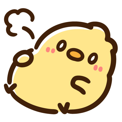お腹がいっぱいで動けないひよこ