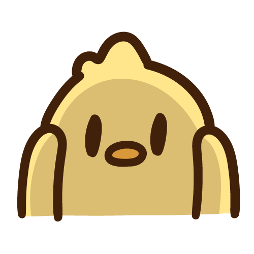 ムンクの叫びのような表情のひよこ