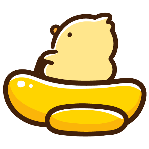 大型の浮き輪に乗ってぷかぷか浮かぶひよこ