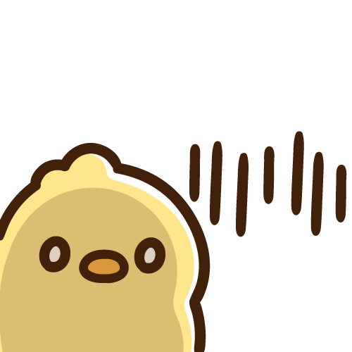 ガーン！の表情をするドアップひよこ