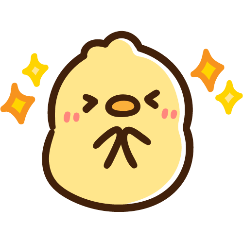 嬉しくてキラキラオーラを出しているひよこ