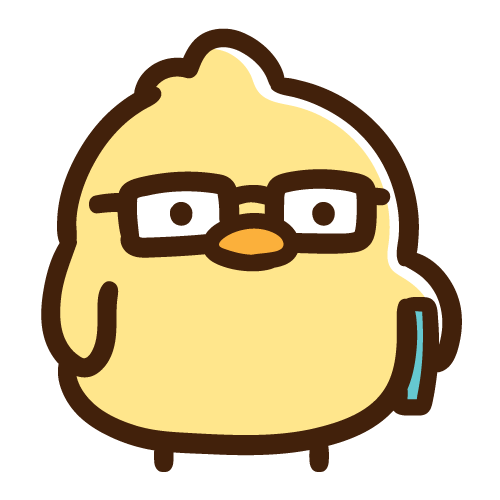 ノートパソコンを片手に持つメガネのエリートひよこ