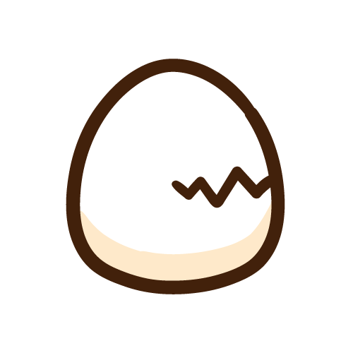 ヒビが入っているシンプルなたまご