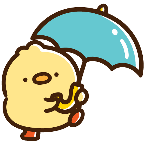 傘をさすひよこ