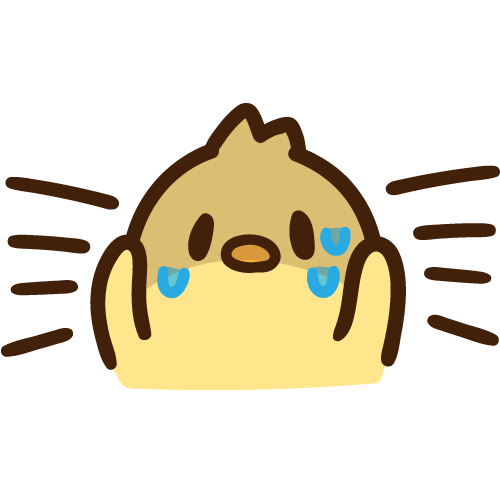 あまりの結果に絶望するひよこ