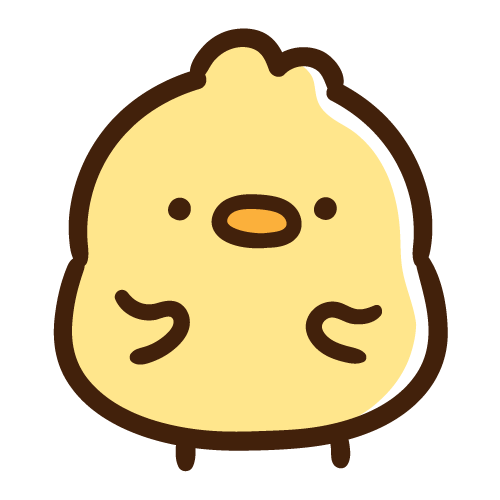 正面を向いて立つひよこ