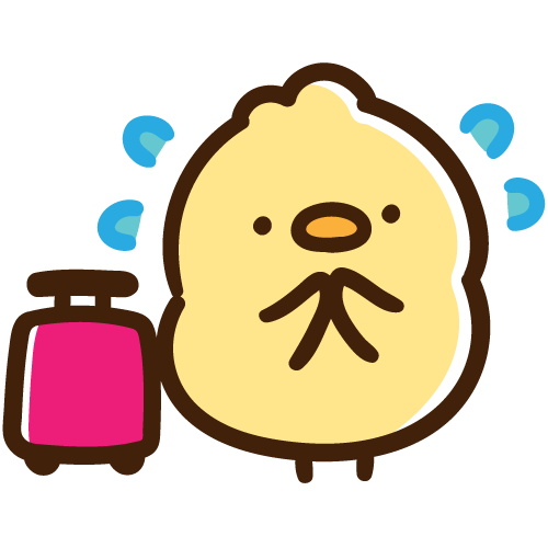 旅の途中にお願いをするひよこ