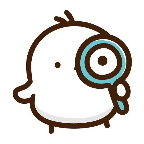 虫眼鏡を持つもちえなが