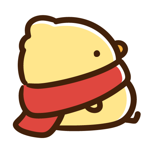 Chick sitting sideways with a scarf